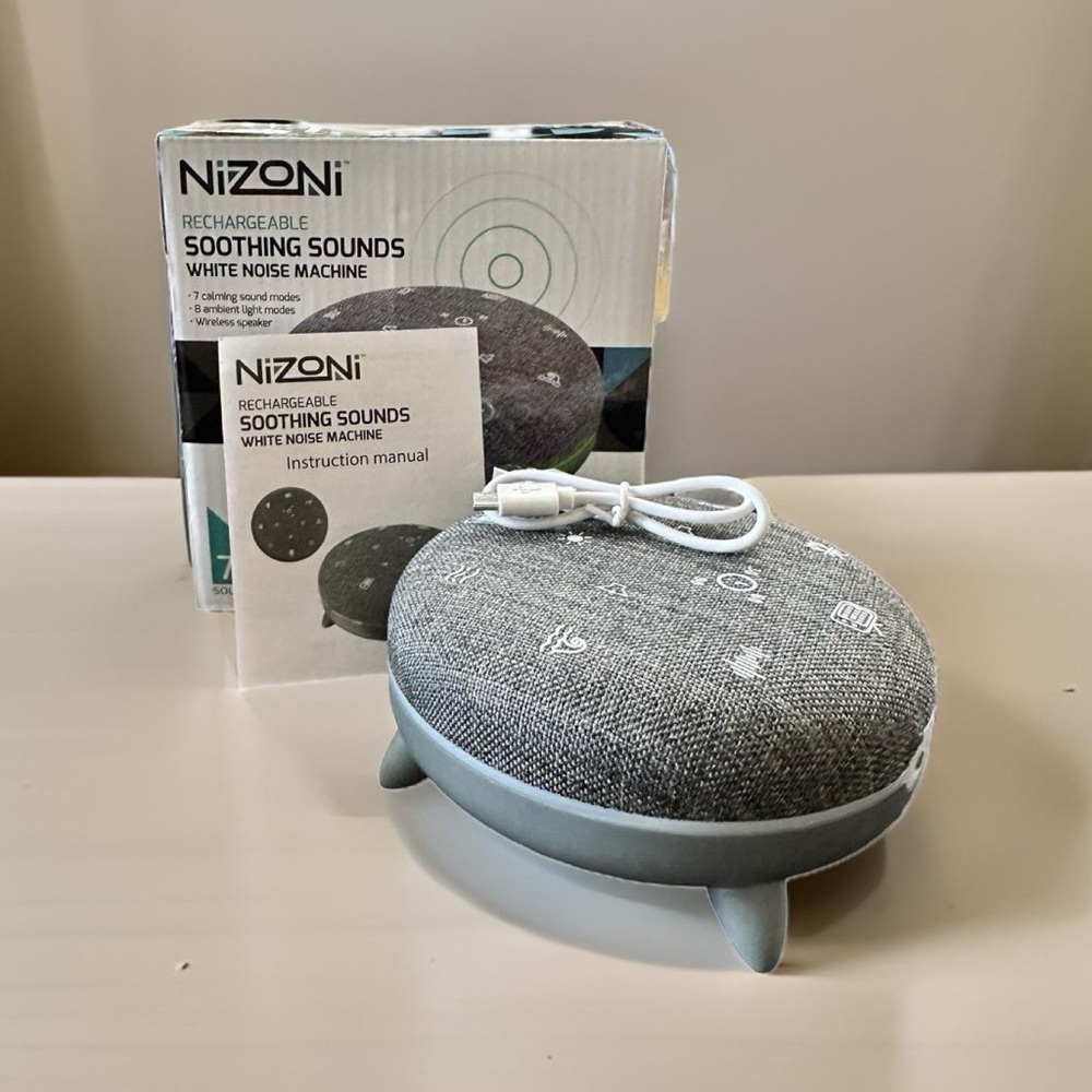 NEW Open Box NIZONI Recharageable Soothing Sounds White Noise Machine